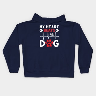 My heart beats for my dog Kids Hoodie